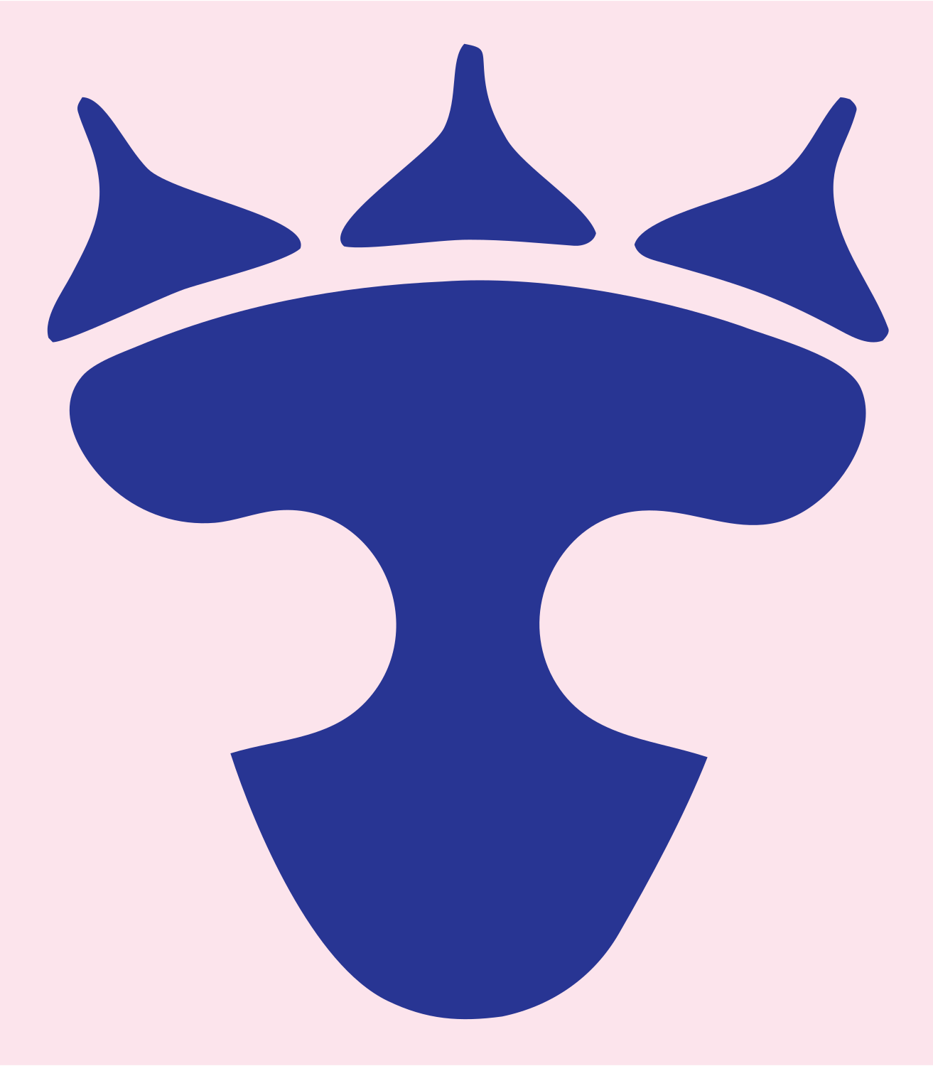 Bold Pictogram Crown Pizza Slice Badge #fce4ec/#283593