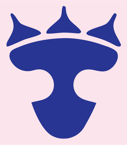 Bold Pictogram Crown Pizza Slice Badge #fce4ec/#283593