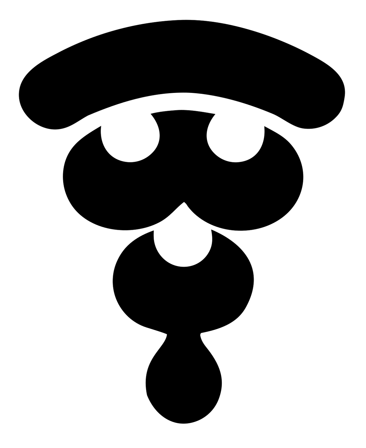 Bold Pictogram Mushroom Pizza Slice Mark #ffffff/#000000