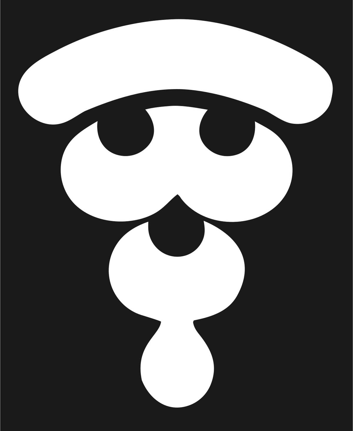 Bold Pictogram Mushroom Pizza Slice Mark #1a1a1a/#ffffff