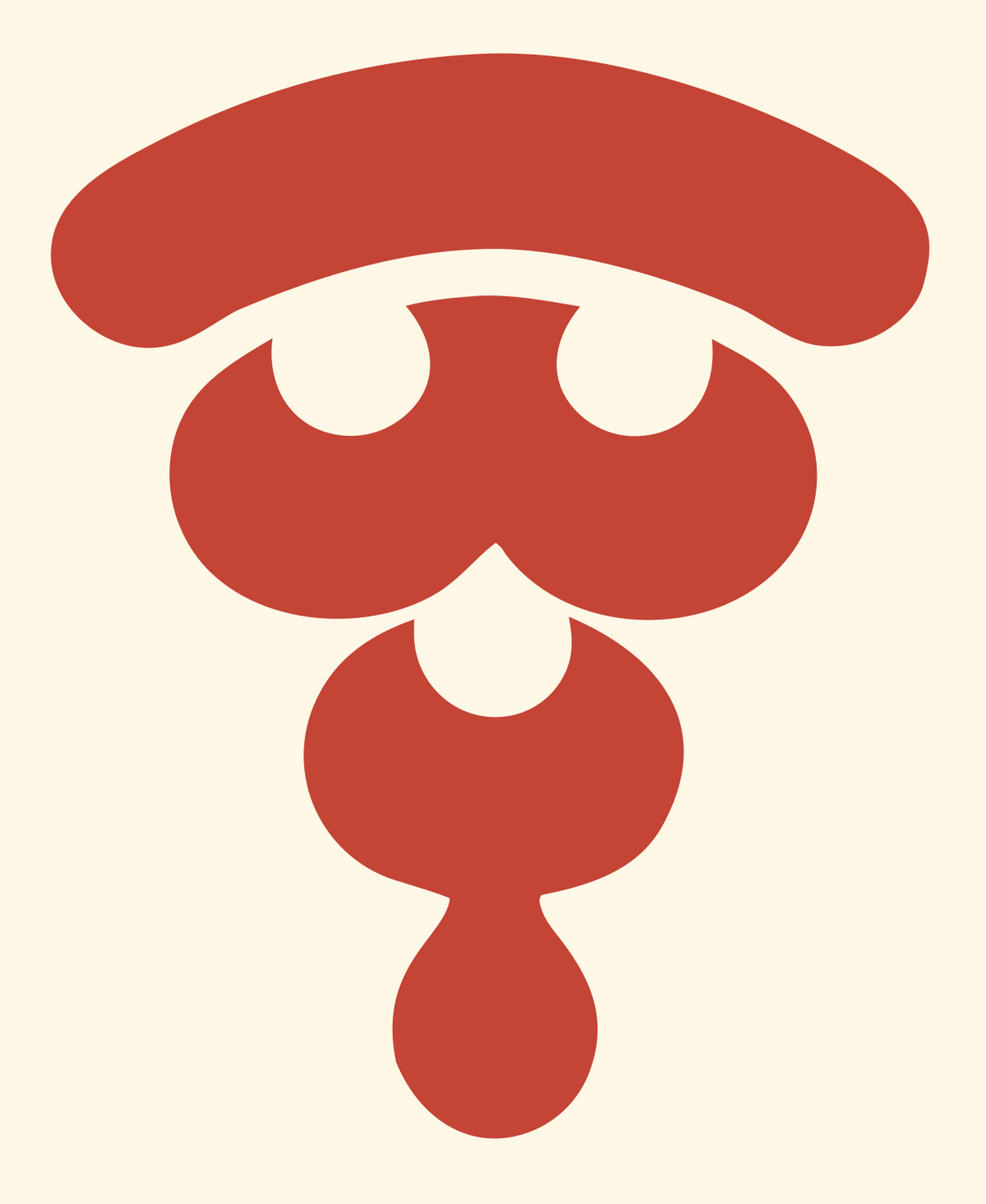 Bold Pictogram Mushroom Pizza Slice Mark #fff8e7/#c44536