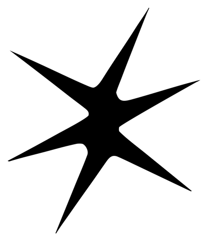 Sharp Spiked Seven-Point Star Emblem #ffffff/#000000