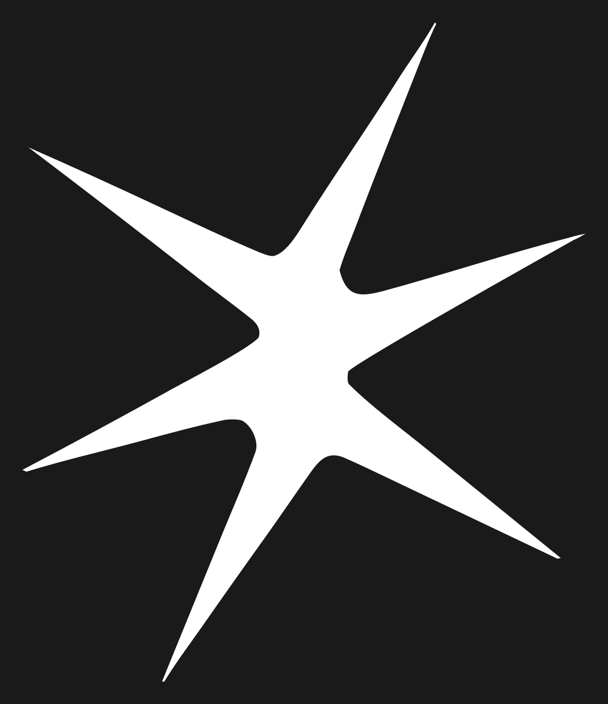 Sharp Spiked Seven-Point Star Emblem #1a1a1a/#ffffff