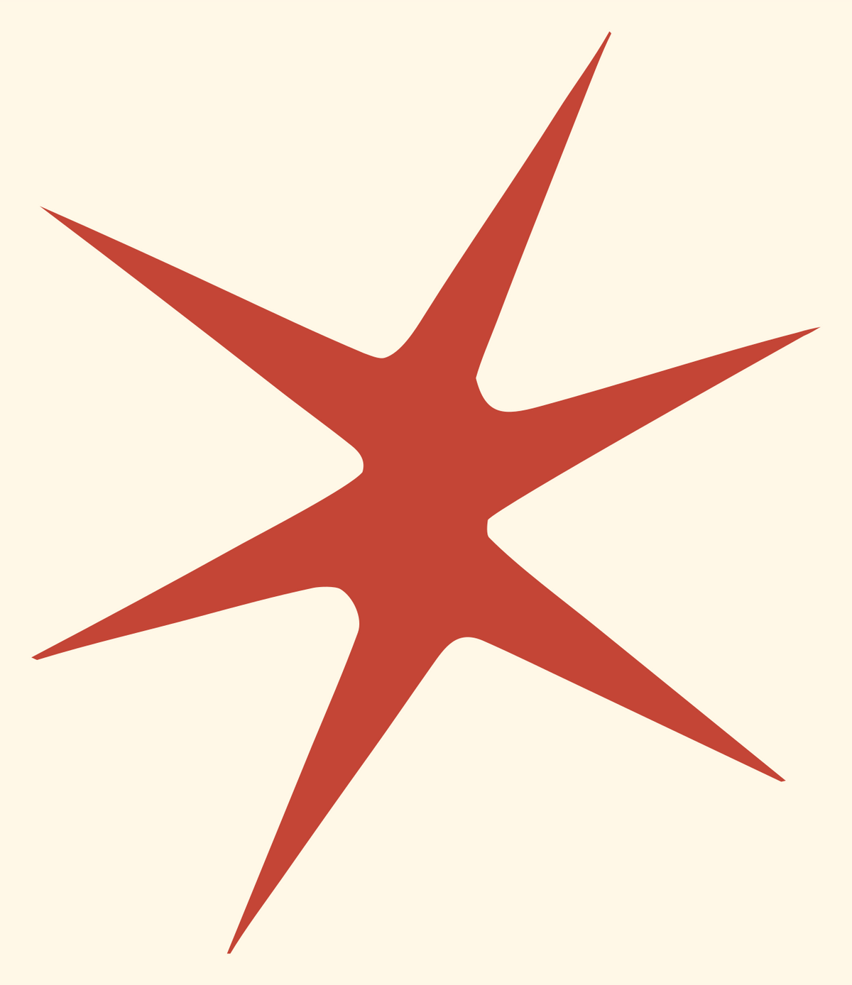 Sharp Spiked Seven-Point Star Emblem #fff8e7/#c44536