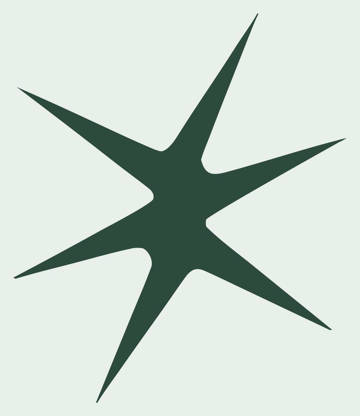 Sharp Spiked Seven-Point Star Emblem #e8efe9/#2d4a3e