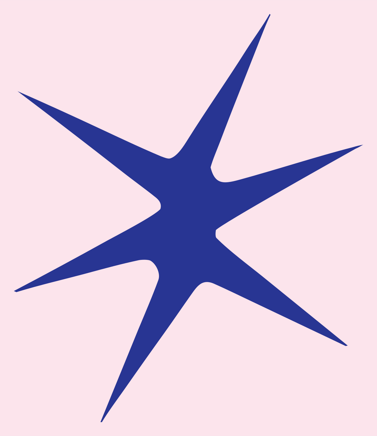 Sharp Spiked Seven-Point Star Emblem #fce4ec/#283593