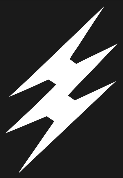 Industrial Jagged Lightning Bolt Strike Mark #1a1a1a/#ffffff