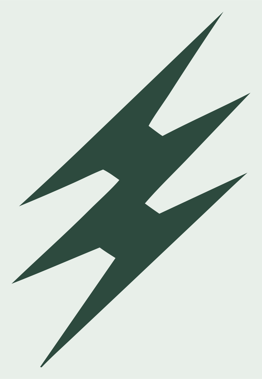 Industrial Jagged Lightning Bolt Strike Mark #e8efe9/#2d4a3e