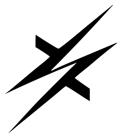 Razor Sharp Crossed Lightning Bolts Crest #ffffff/#000000