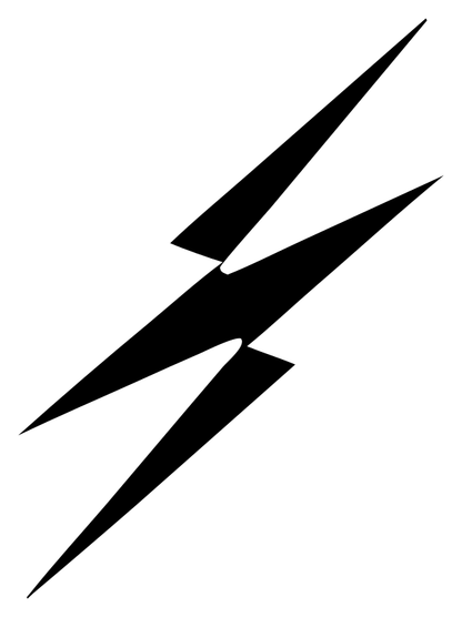 Industrial Split Double Lightning Bolt Badge