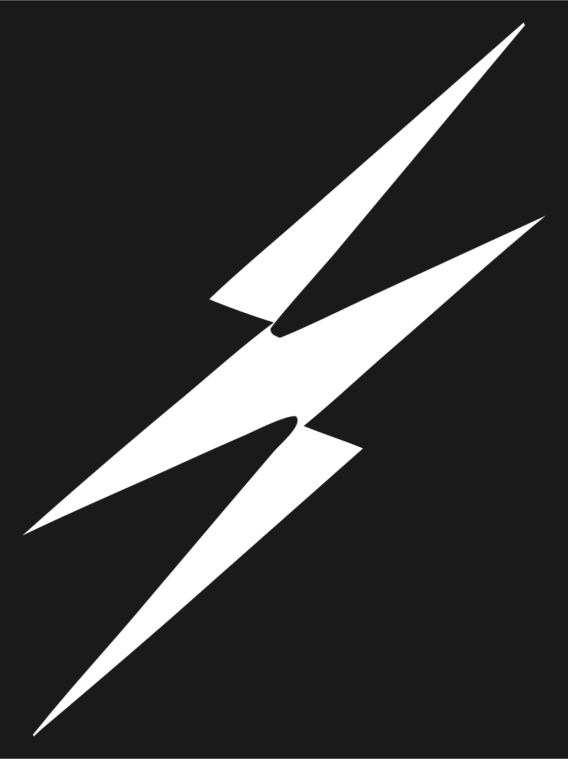 Industrial Split Double Lightning Bolt Badge #1a1a1a/#ffffff