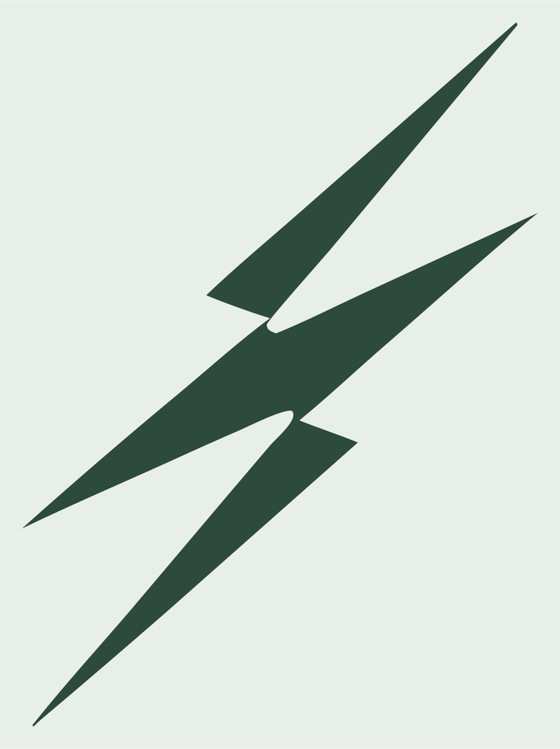 Industrial Split Double Lightning Bolt Badge #e8efe9/#2d4a3e