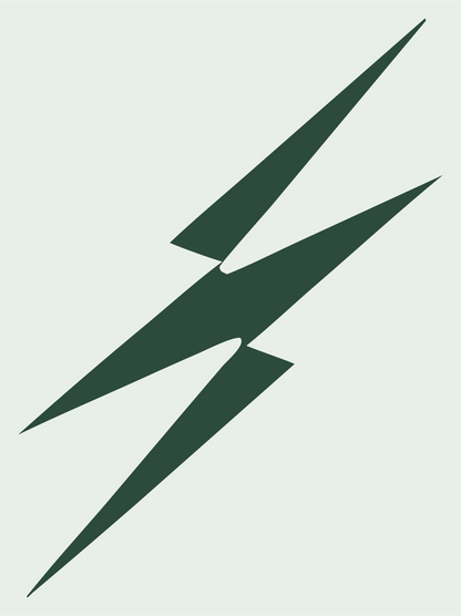 Industrial Split Double Lightning Bolt Badge #e8efe9/#2d4a3e