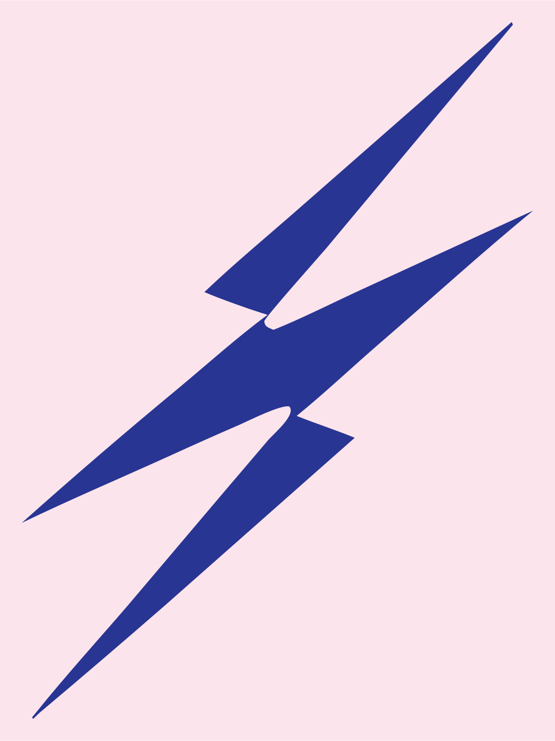 Industrial Split Double Lightning Bolt Badge #fce4ec/#283593