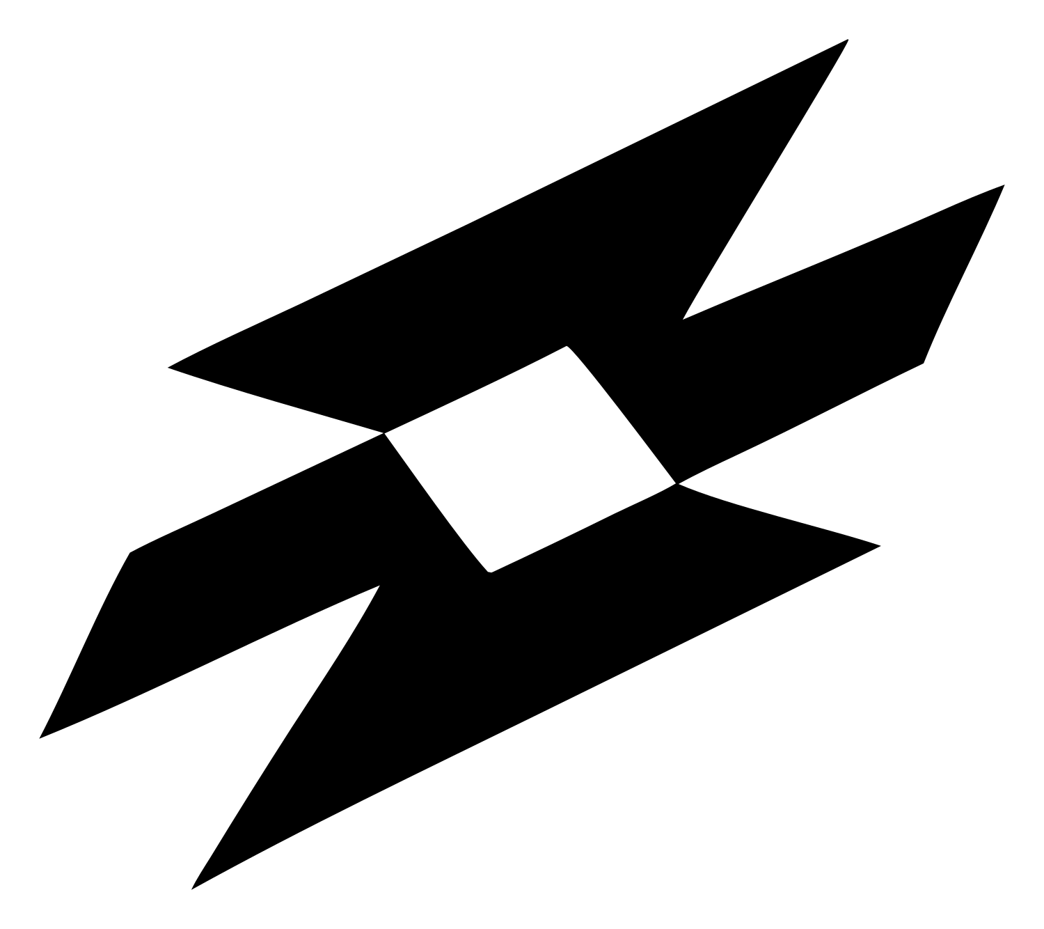 Industrial Angular Negative Space Donut Mark #ffffff/#000000