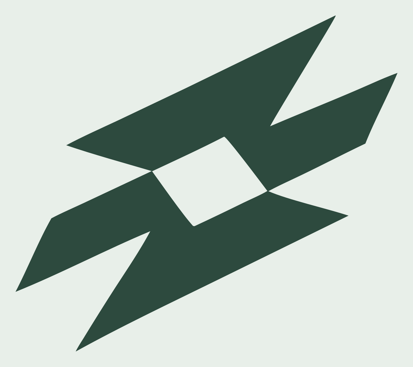 Industrial Angular Negative Space Donut Mark #e8efe9/#2d4a3e