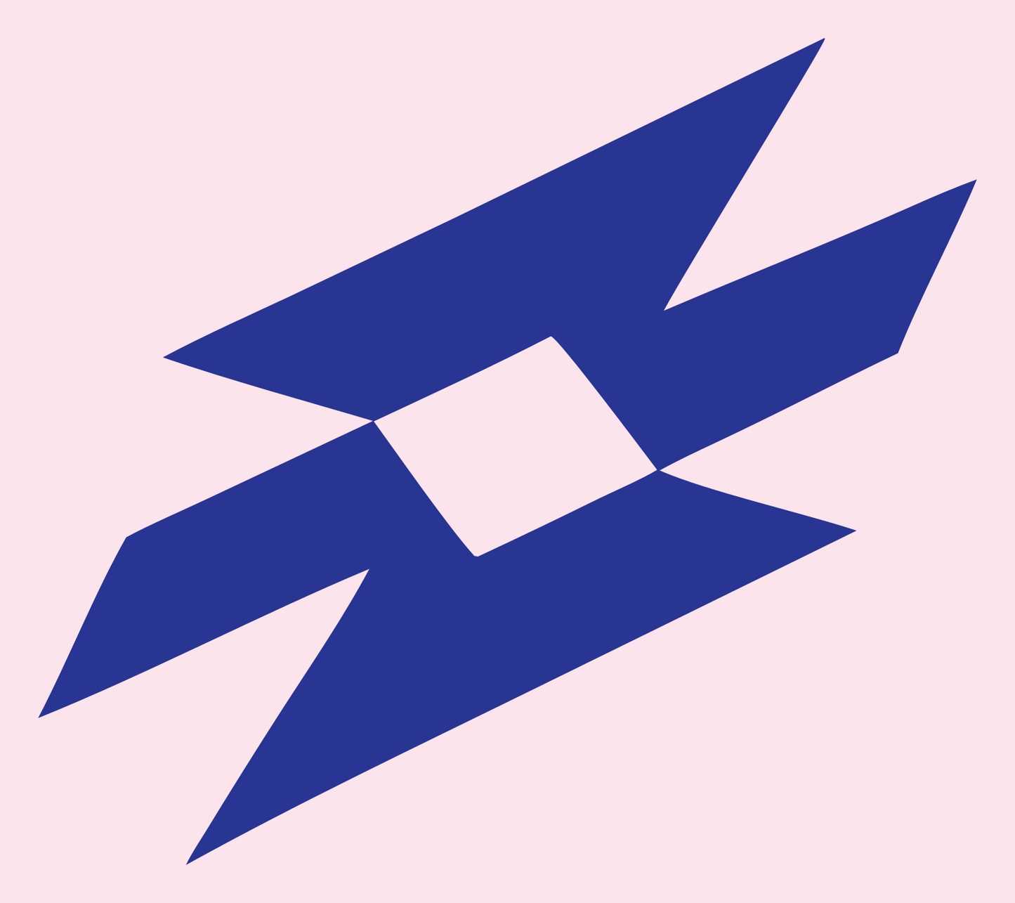 Industrial Angular Negative Space Donut Mark #fce4ec/#283593