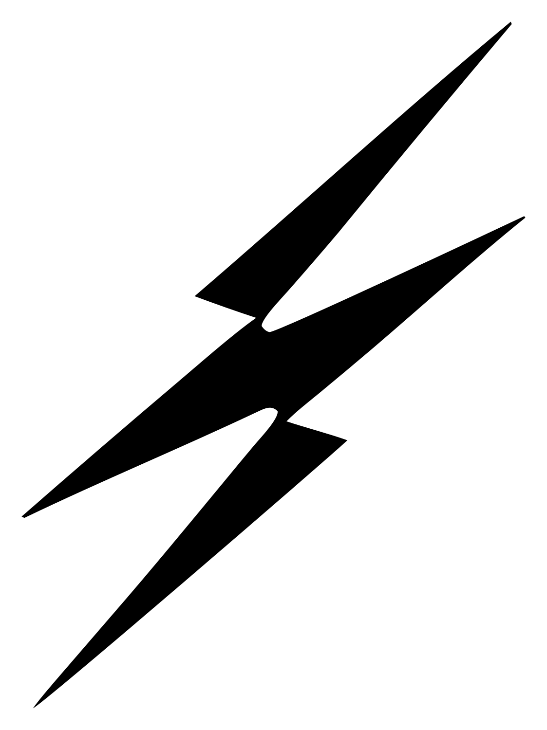 Forked Twin Lightning Strike Bolt Icon #ffffff/#000000