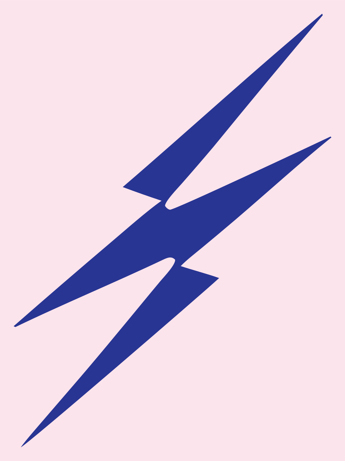 Forked Twin Lightning Strike Bolt Icon #fce4ec/#283593