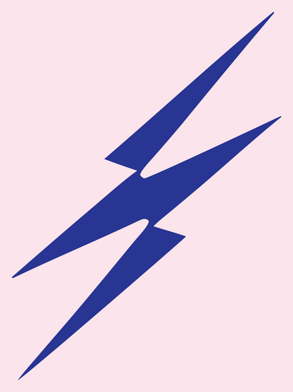 Forked Twin Lightning Strike Bolt Icon #fce4ec/#283593