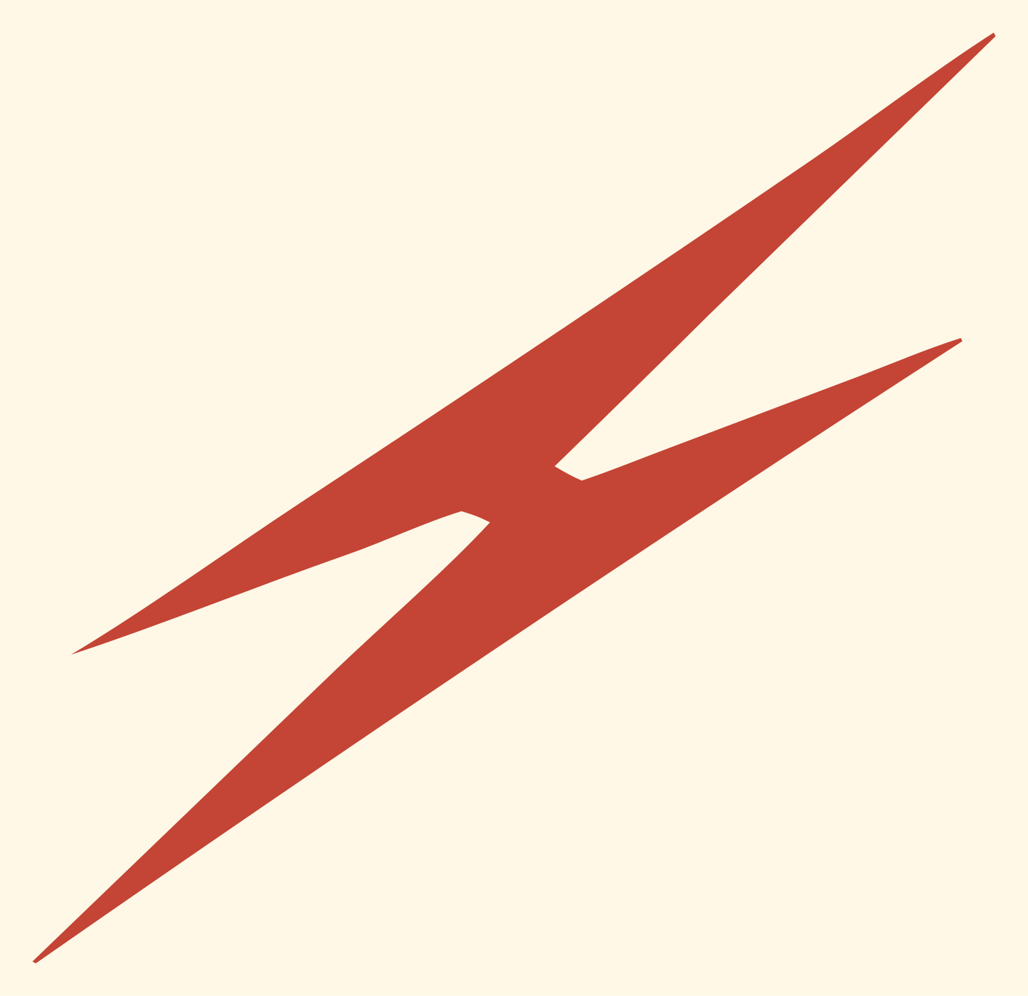 Jagged Diagonal Split Bolt Crest #fff8e7/#c44536