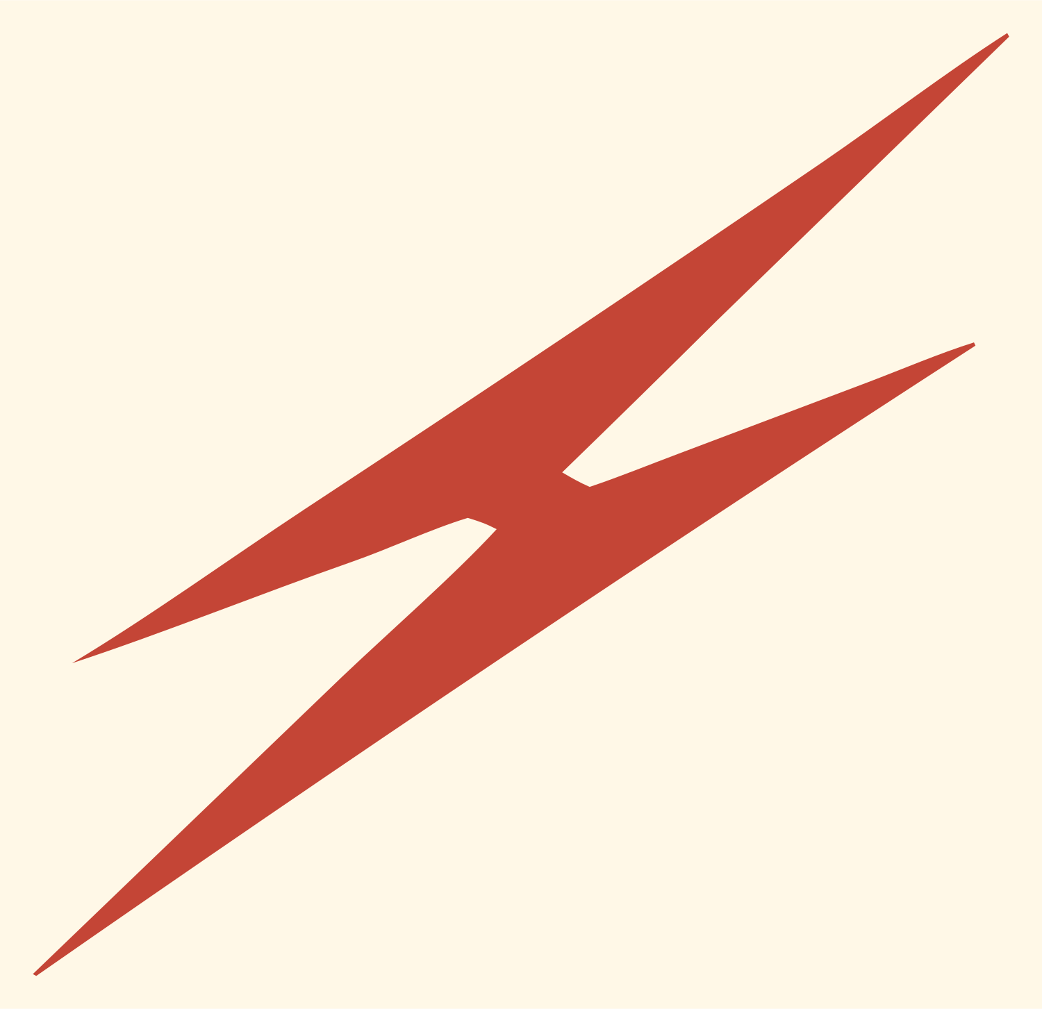 Jagged Diagonal Split Bolt Crest #fff8e7/#c44536