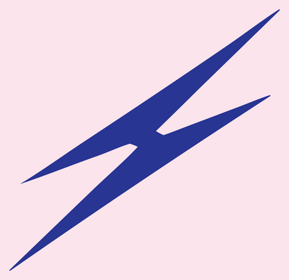 Jagged Diagonal Split Bolt Crest #fce4ec/#283593