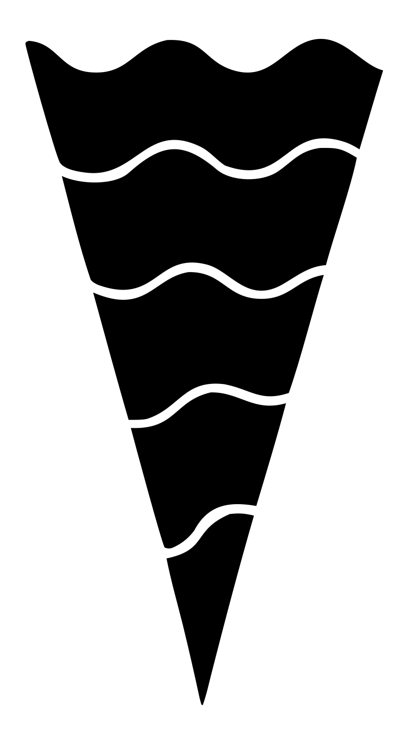 Bold Wavy Stripe Ice Cream Cone Mark #ffffff/#000000