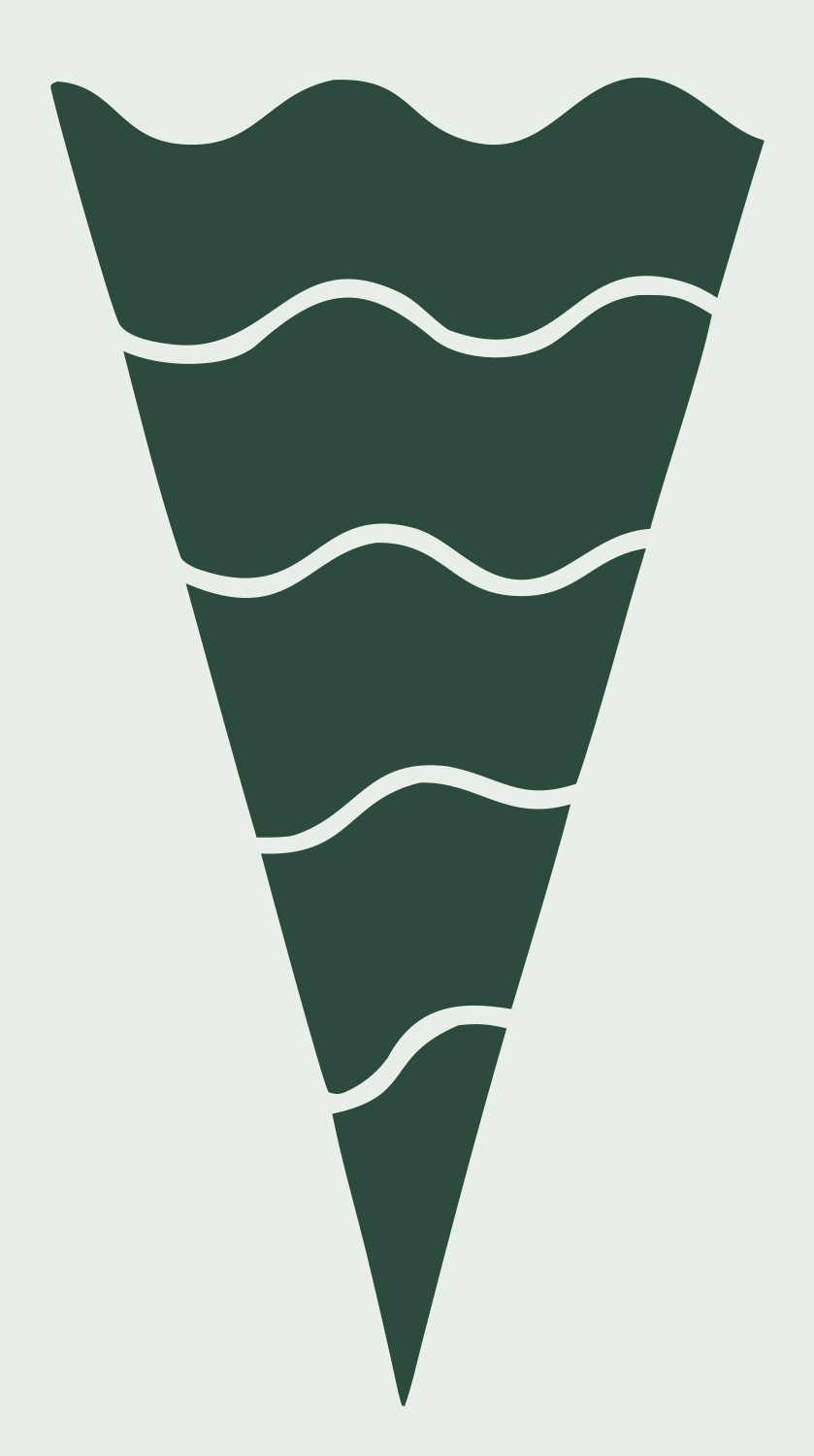 Bold Wavy Stripe Ice Cream Cone Mark #e8efe9/#2d4a3e