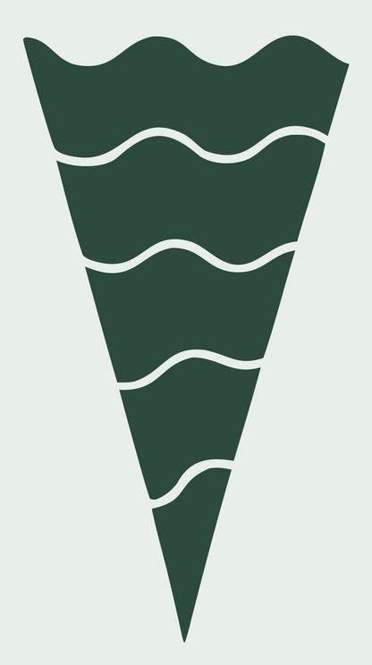 Bold Wavy Stripe Ice Cream Cone Mark #e8efe9/#2d4a3e