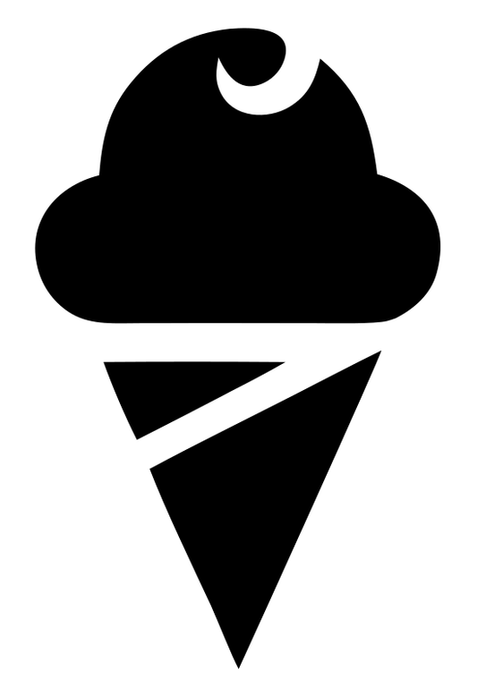 Bold Silhouette Split Cone Ice Cream Mark
