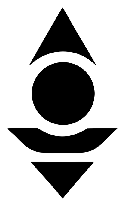Bold Stacked Triangle Circle Cone Emblem