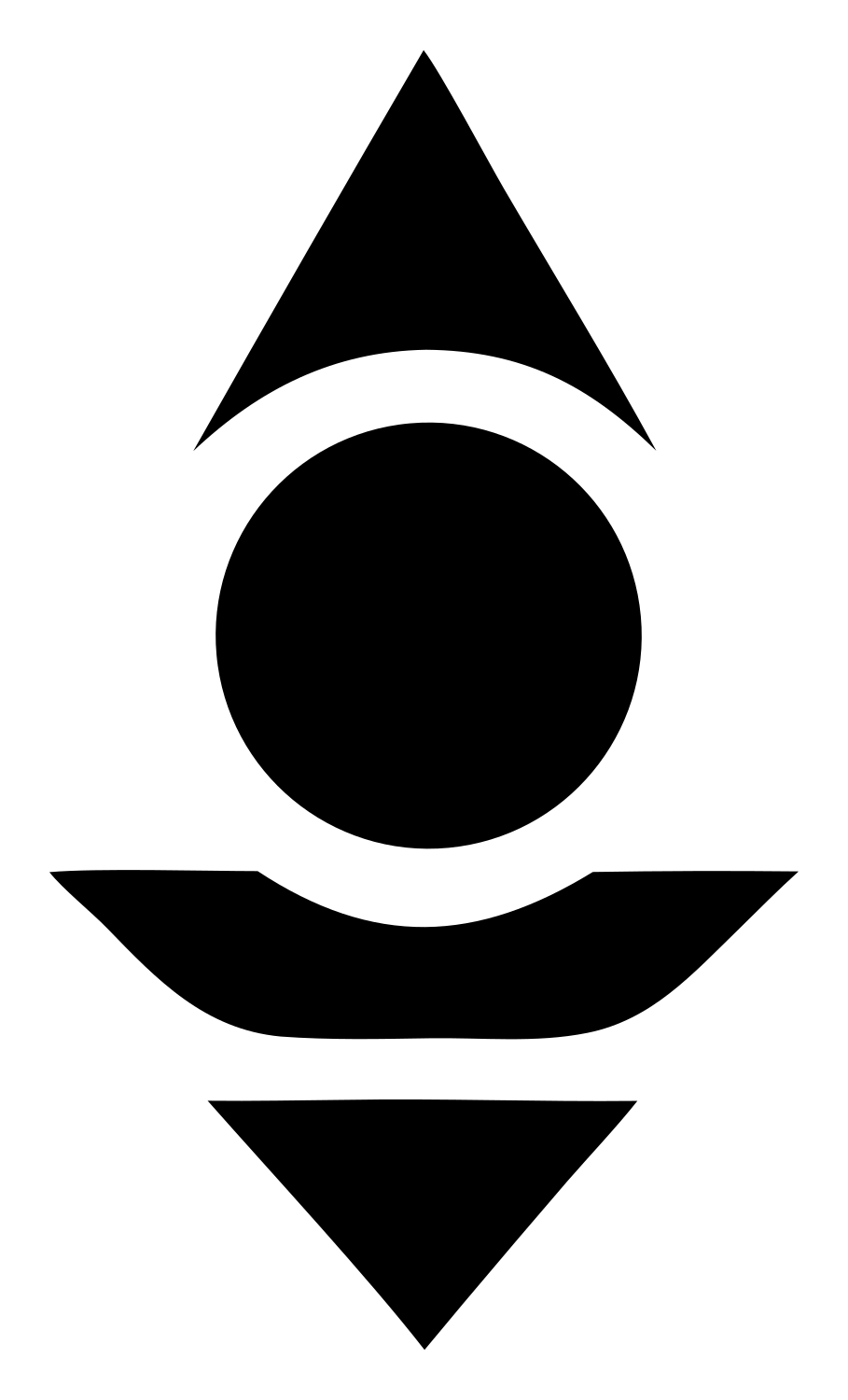 Bold Stacked Triangle Circle Cone Emblem #ffffff/#000000