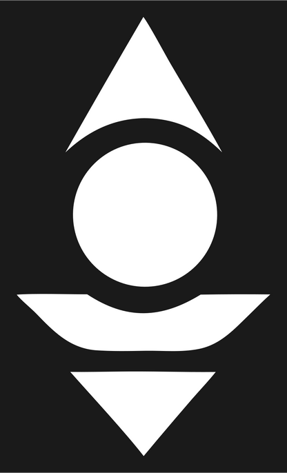 Bold Stacked Triangle Circle Cone Emblem #1a1a1a/#ffffff