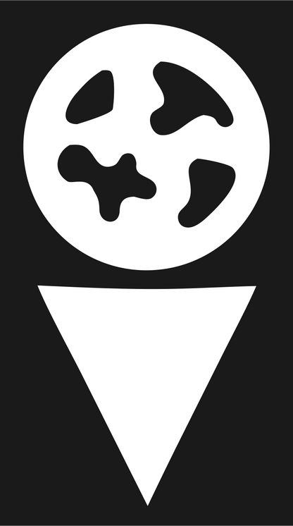 Ice Cream Globe Map Pin Icon #1a1a1a/#ffffff