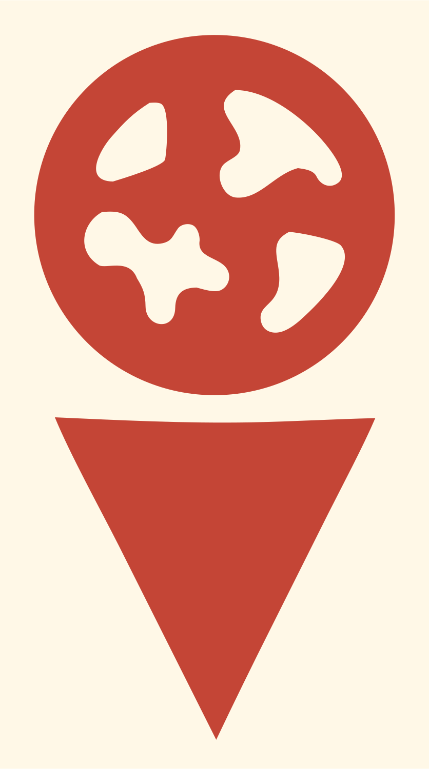 Ice Cream Globe Map Pin Icon #fff8e7/#c44536
