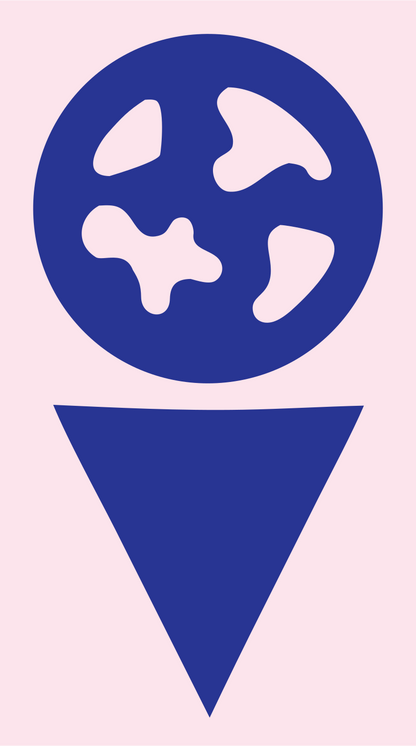 Ice Cream Globe Map Pin Icon #fce4ec/#283593