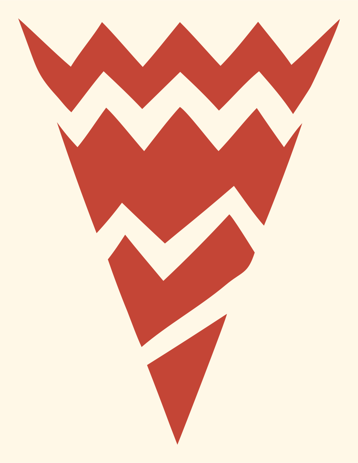 Ice Cream Cone Chevron Logo #fff8e7/#c44536