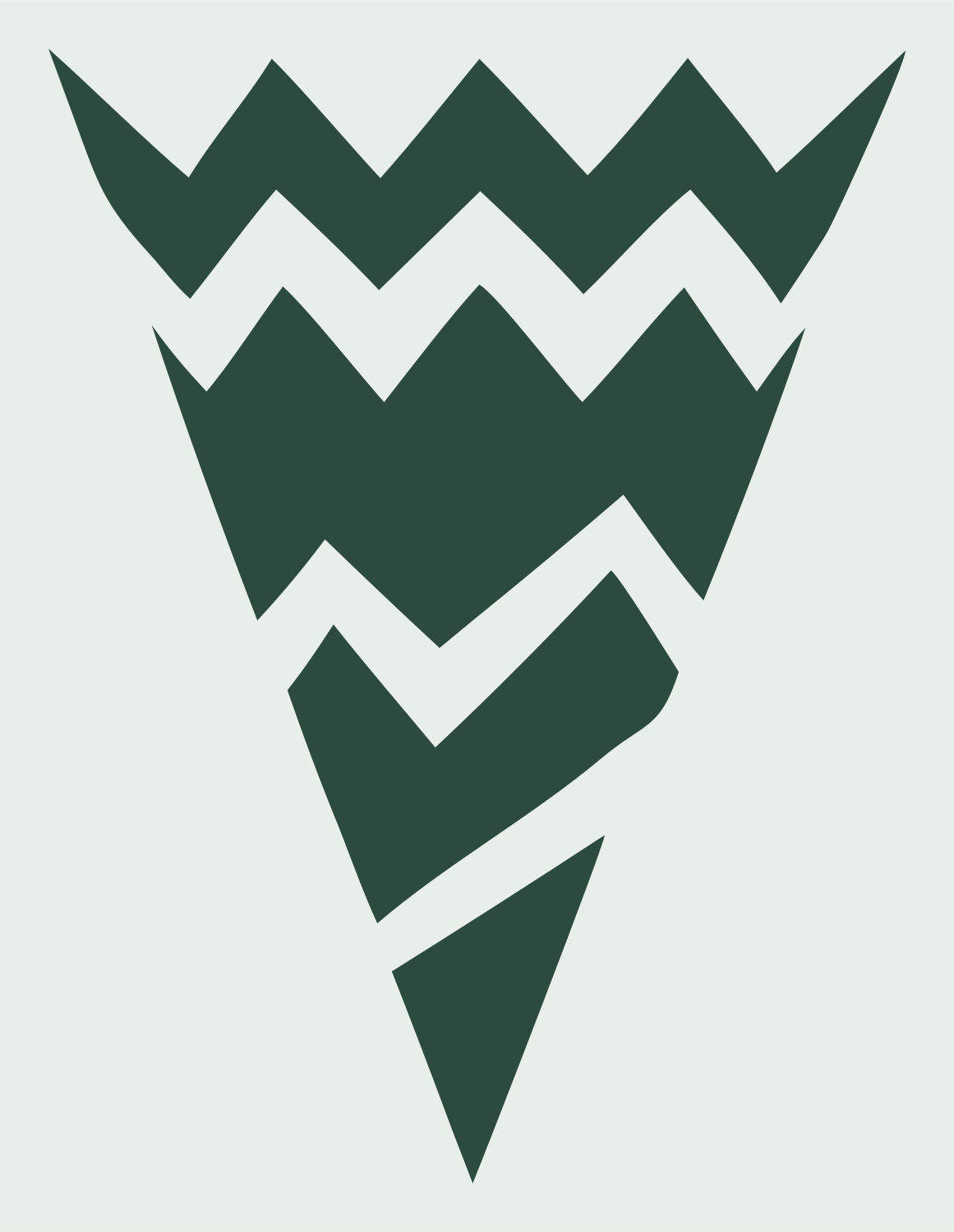 Ice Cream Cone Chevron Logo #e8efe9/#2d4a3e