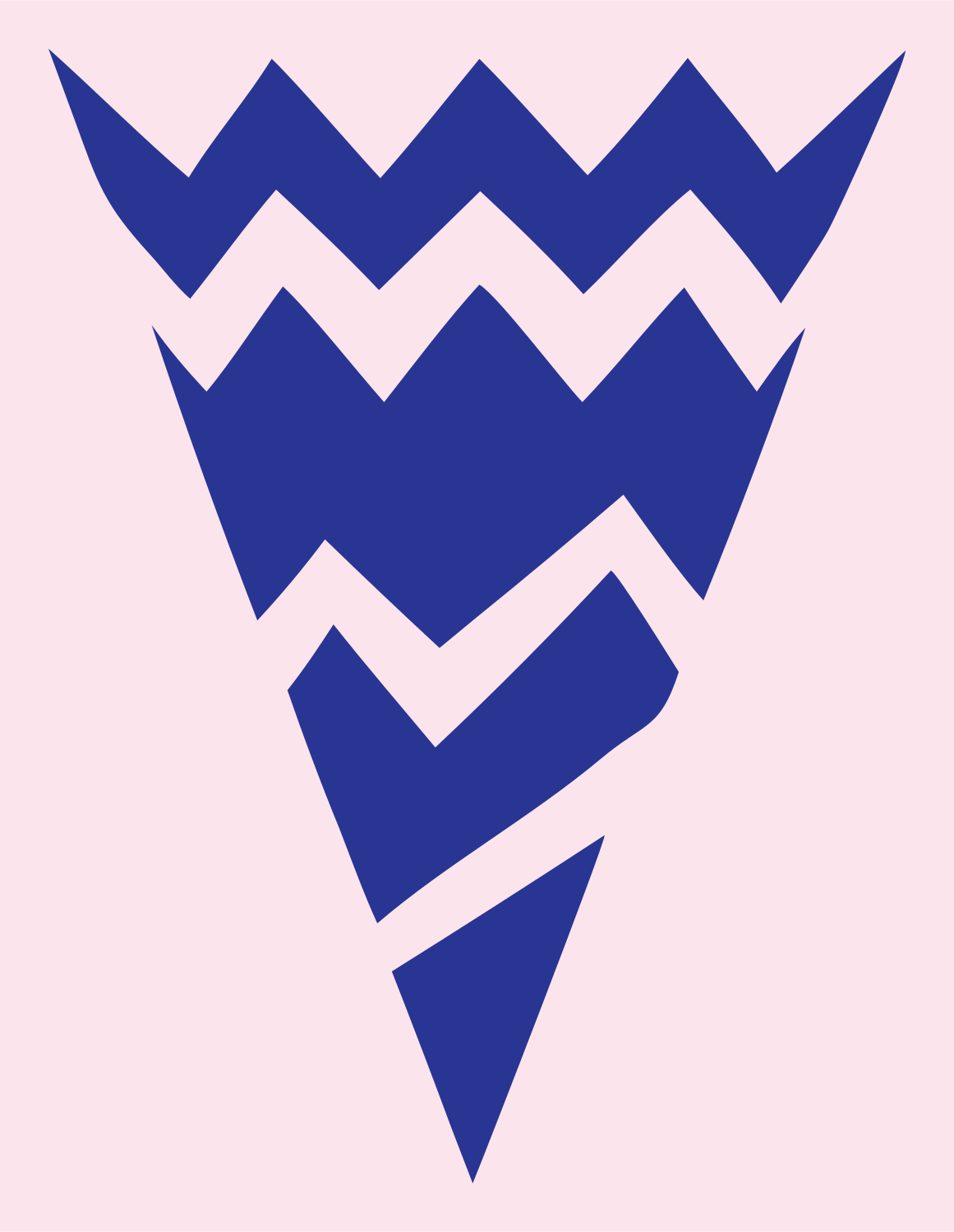 Ice Cream Cone Chevron Logo #fce4ec/#283593