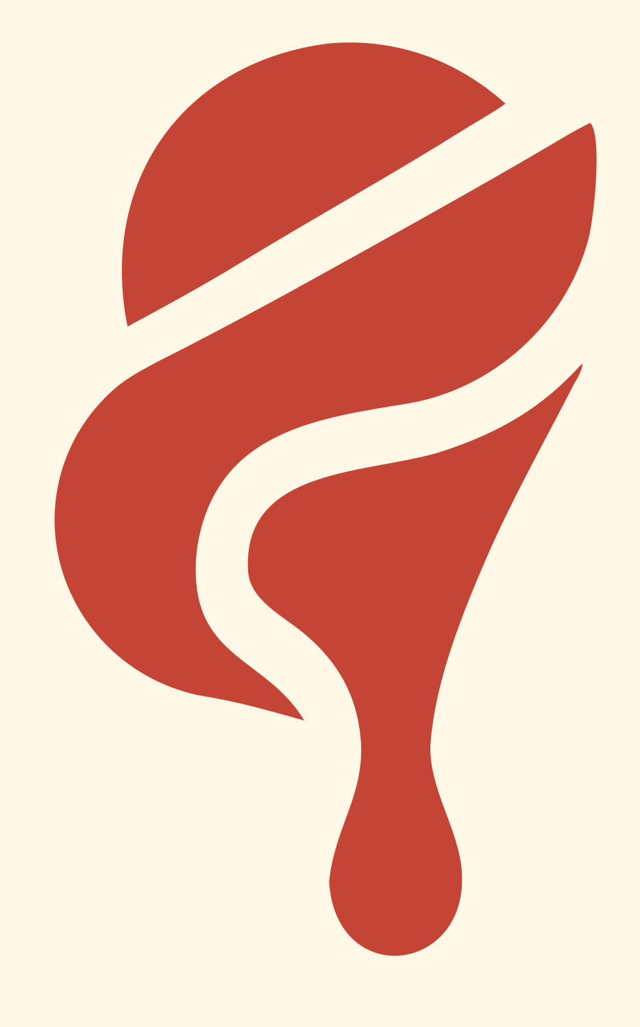 Ice Cream Cone Bold Logo #fff8e7/#c44536