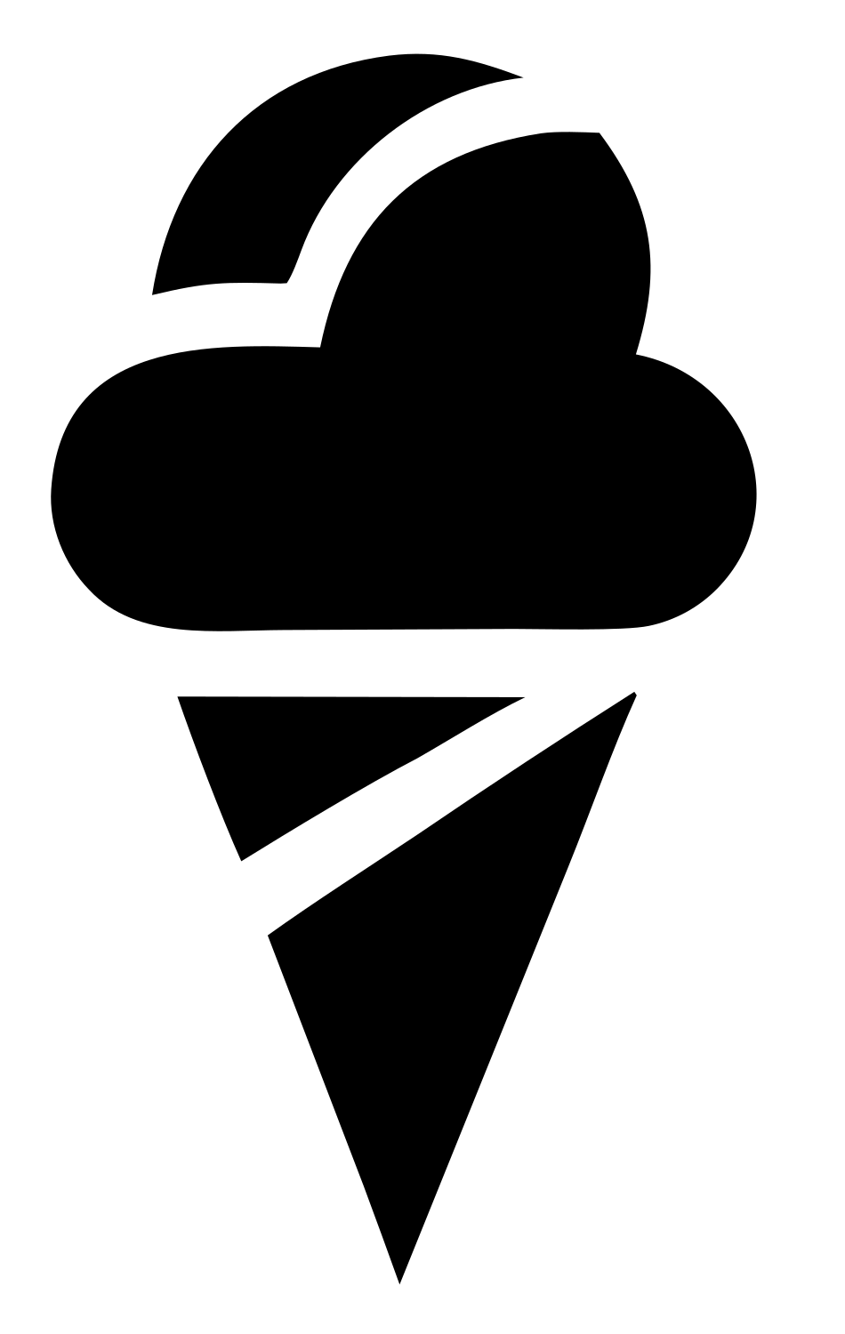 Ice Cream Cone Bold Icon #ffffff/#000000