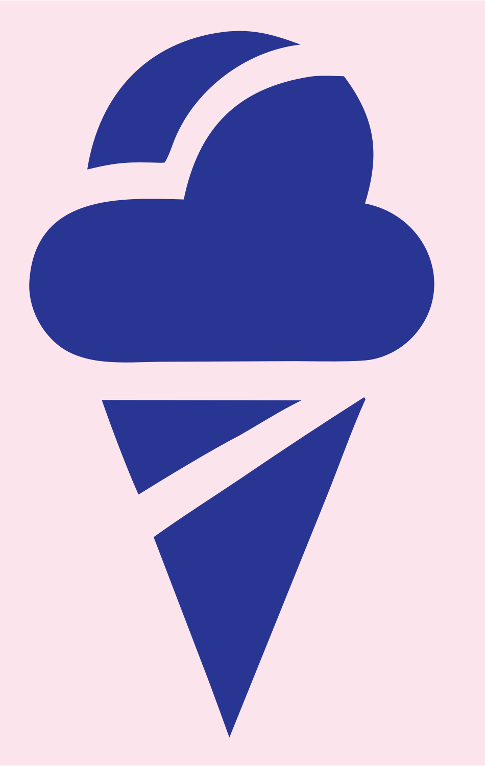 Ice Cream Cone Bold Icon #fce4ec/#283593