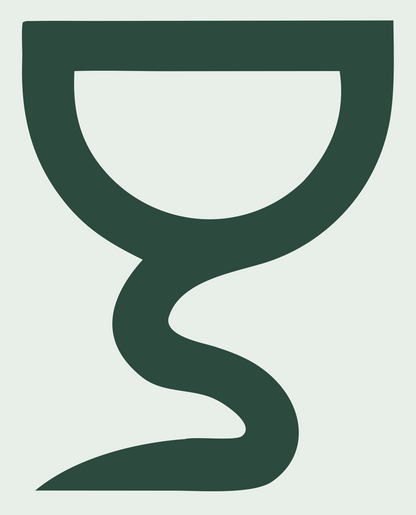 Fluid Serpentine Stem Goblet Mark #e8efe9/#2d4a3e
