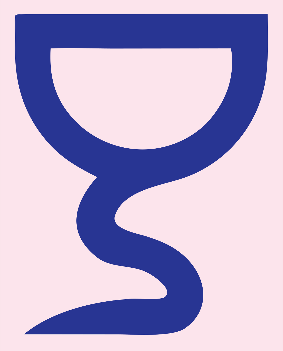 Fluid Serpentine Stem Goblet Mark #fce4ec/#283593
