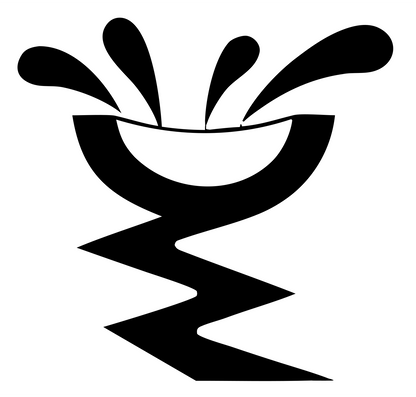 Splashing Bowl Zigzag Stem Cocktail Mark #ffffff/#000000