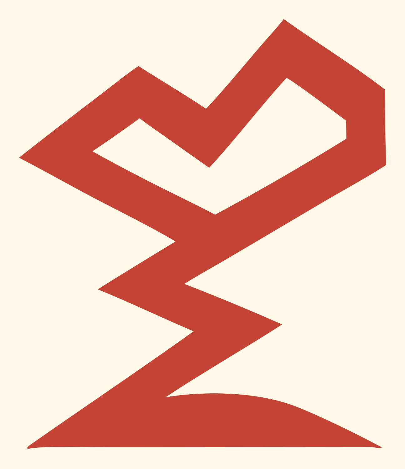 Angular Jagged Stem Cocktail Glass Mark #fff8e7/#c44536