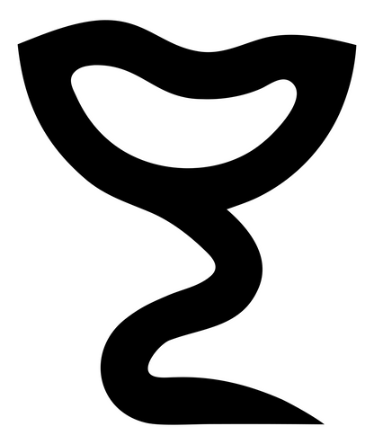 Wavy Ribbon Stem Cocktail Goblet Icon #ffffff/#000000