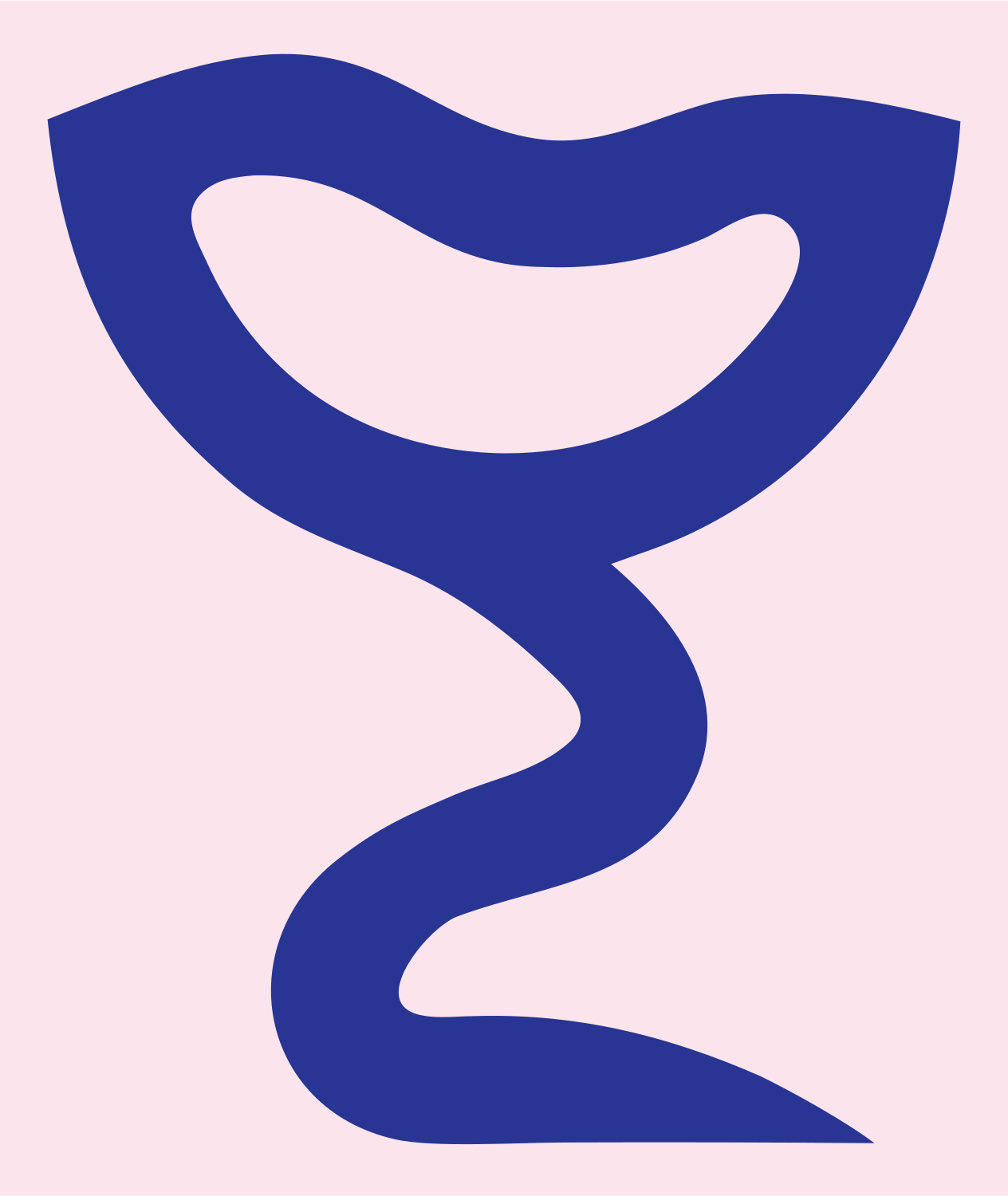 Wavy Ribbon Stem Cocktail Goblet Icon #fce4ec/#283593