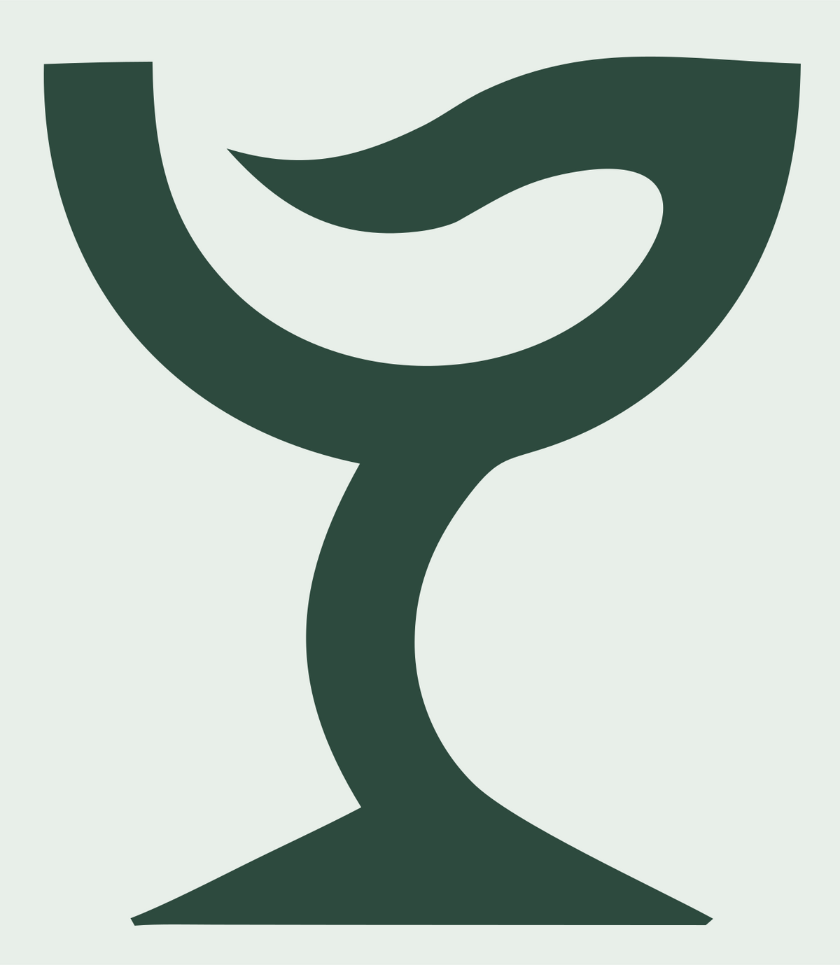 Snake Coil Goblet Logo #e8efe9/#2d4a3e
